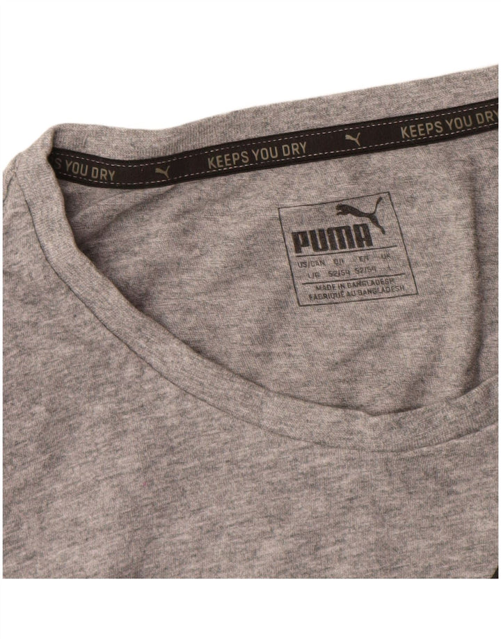 Puma Mens Graphic T-Shirt Top Large Grey