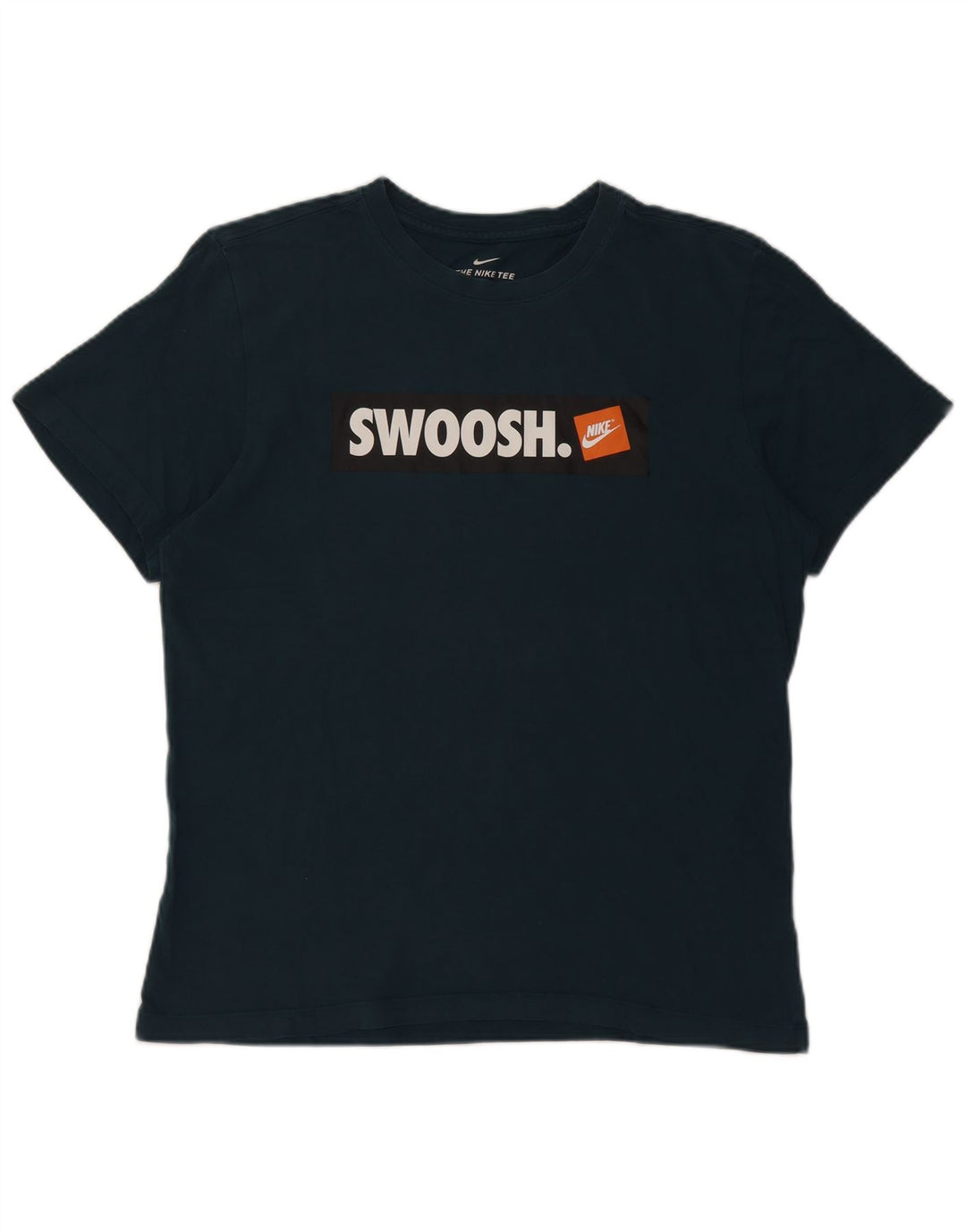Nike Mens Swoosh Graphic T-Shirt Top Medium Blue Cotton