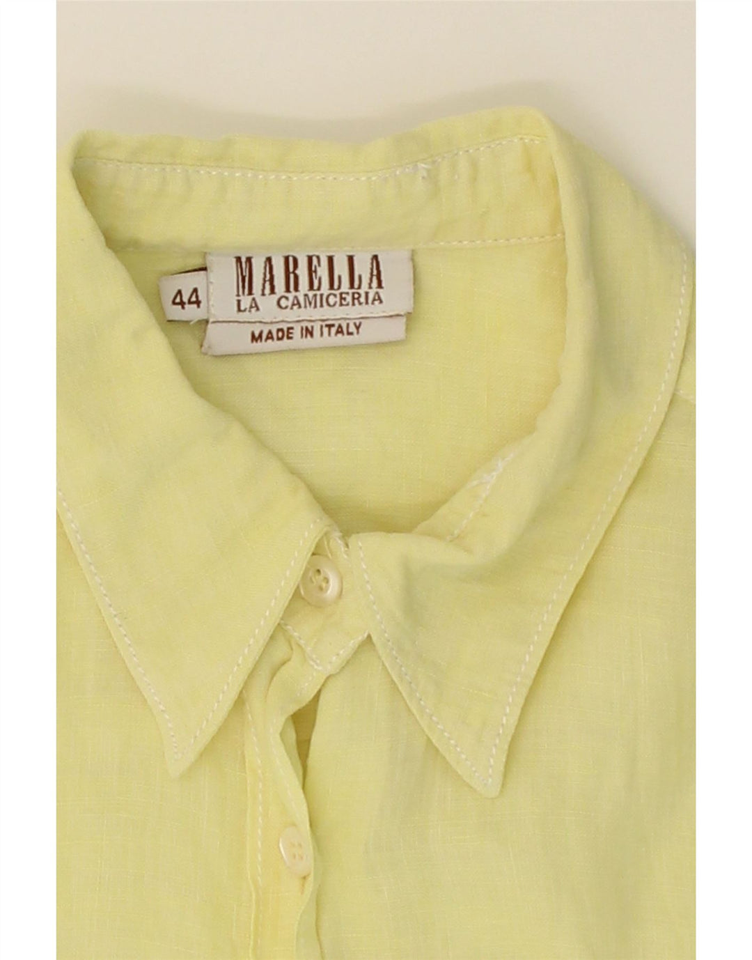 MARELLA Womens Short Sleeve Shirt IT 44 Medium Yellow Vintage Marella and Second-Hand Marella from Messina Hembry 