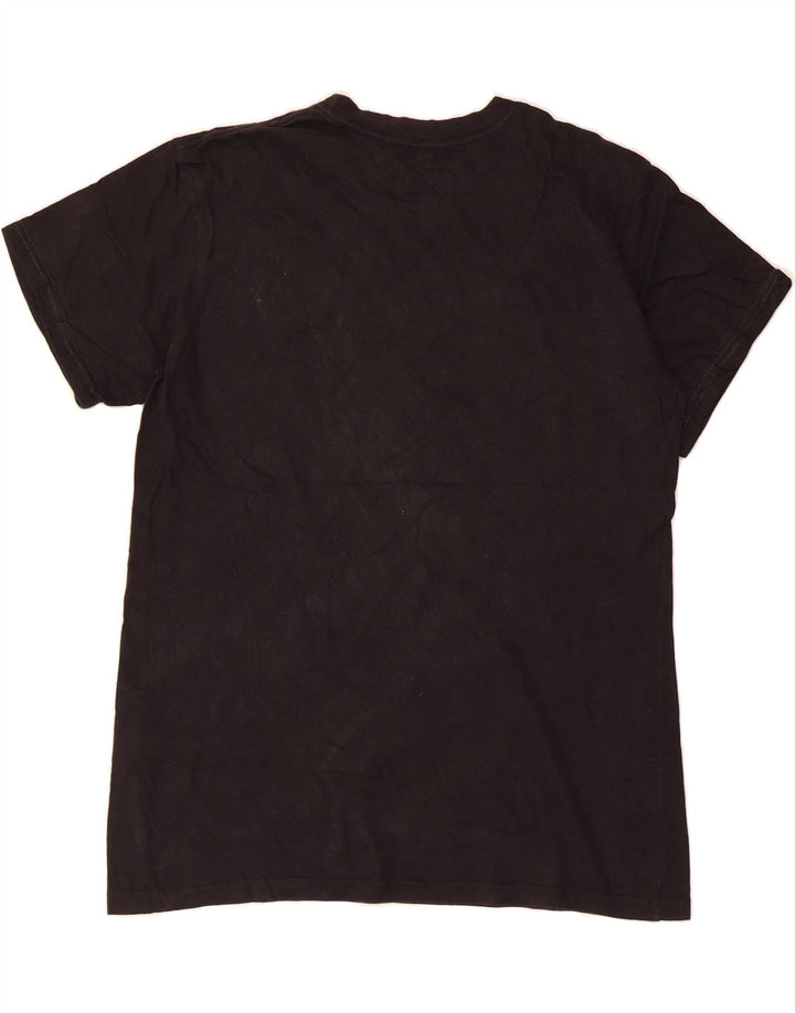 QUIKSILVER Mens Regular Graphic T-Shirt Top Medium Black Cotton Vintage Quiksilver and Second-Hand Quiksilver from Messina Hembry 