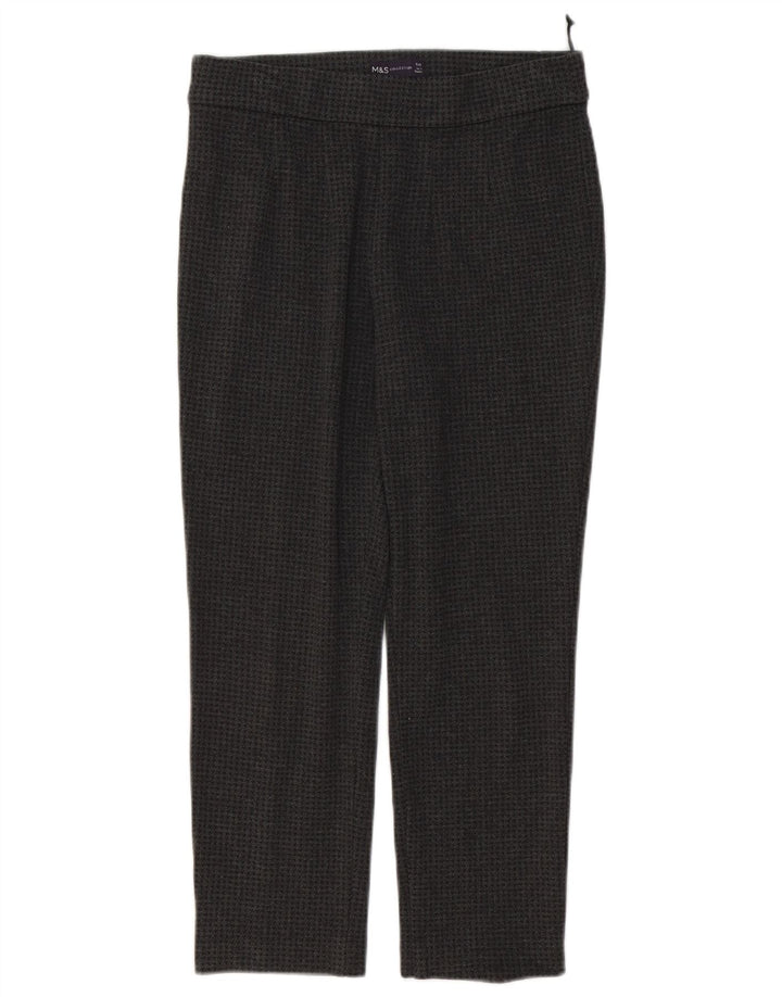 Marks & Spencer Womens Leggings UK 10 Small W28 L23 Grey Houndstooth