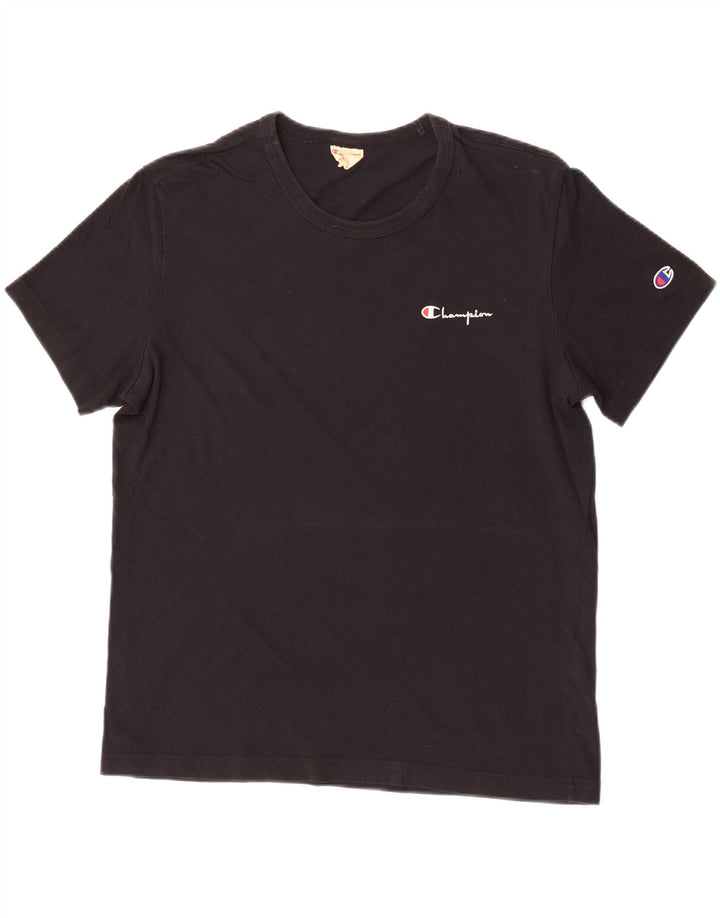 Champion Mens T-Shirt Top Medium Black
