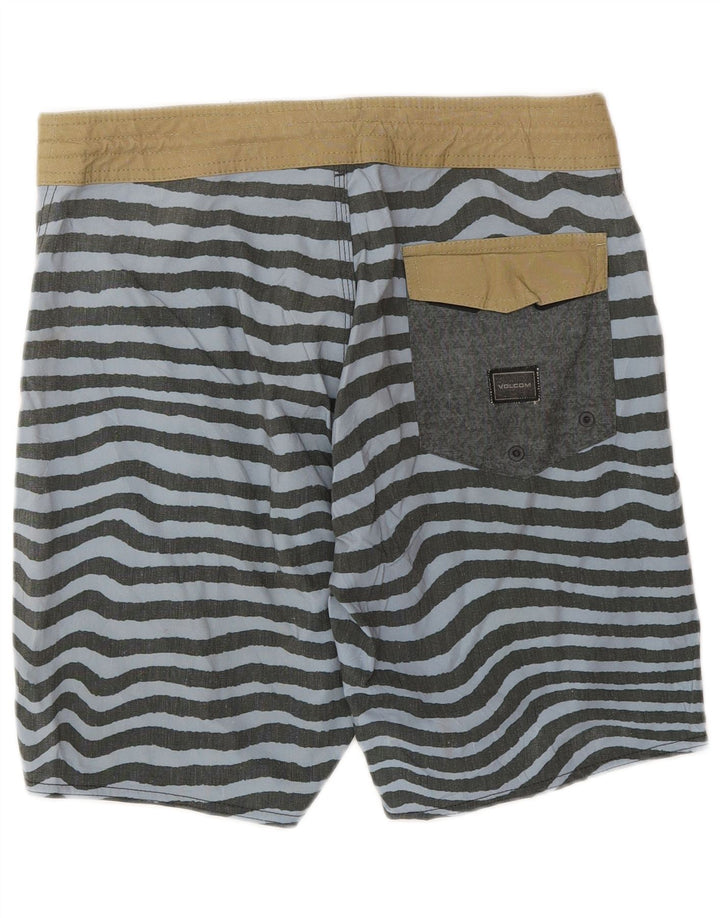 Volcom Mens Swimming Shorts Small  Grey Striped