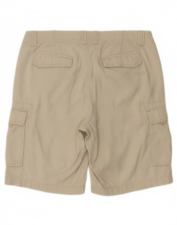 Fila Mens Cargo Shorts Large W34  Off White Cotton
