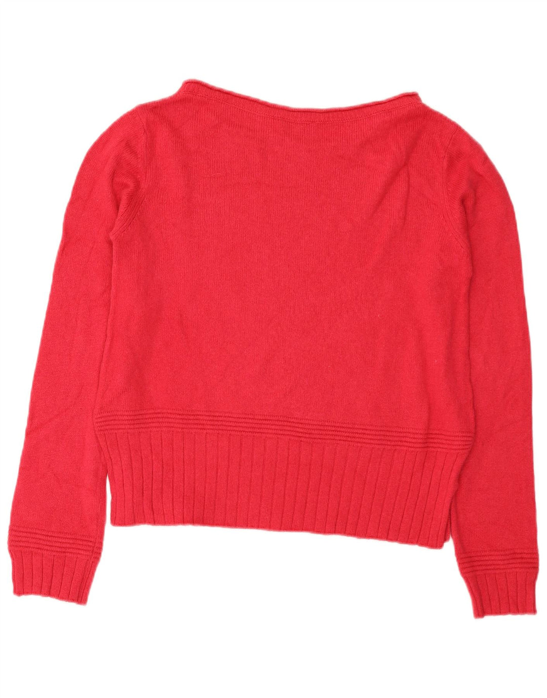 Armani Jeans Womens Crop Boat Neck Jumper Sweater UK 14 Medium Pink