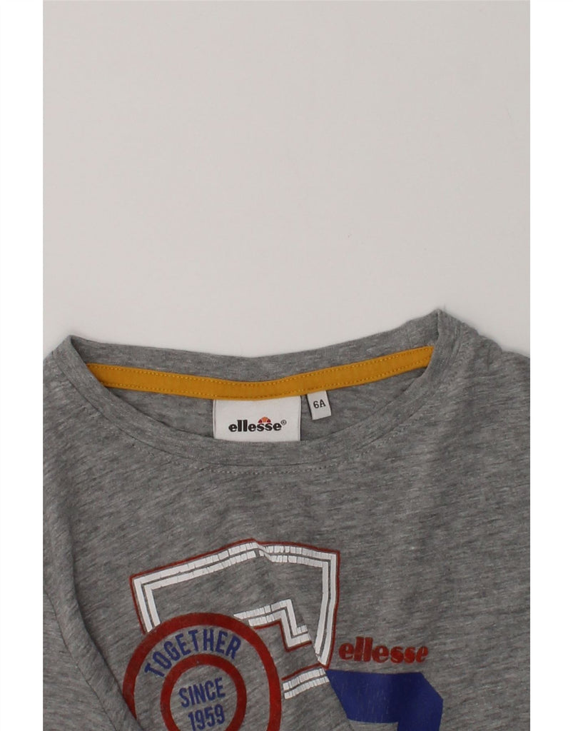 ELLESSE Girls Graphic T-Shirt Top 5-6 Years Grey Cotton | Vintage Ellesse | Thrift | Second-Hand Ellesse | Used Clothing | Messina Hembry 