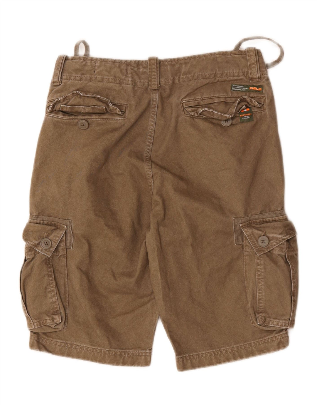 Superdry Mens Cargo Shorts W29 Small Brown Cotton