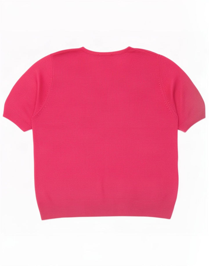 Marks & Spencer Womens Boat Neck Jumper Sweater UK 16 Large Pink