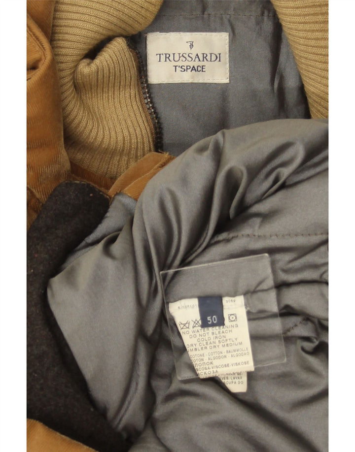 TRUSSARDI Mens Utility Jacket IT 50 Large Beige Cotton