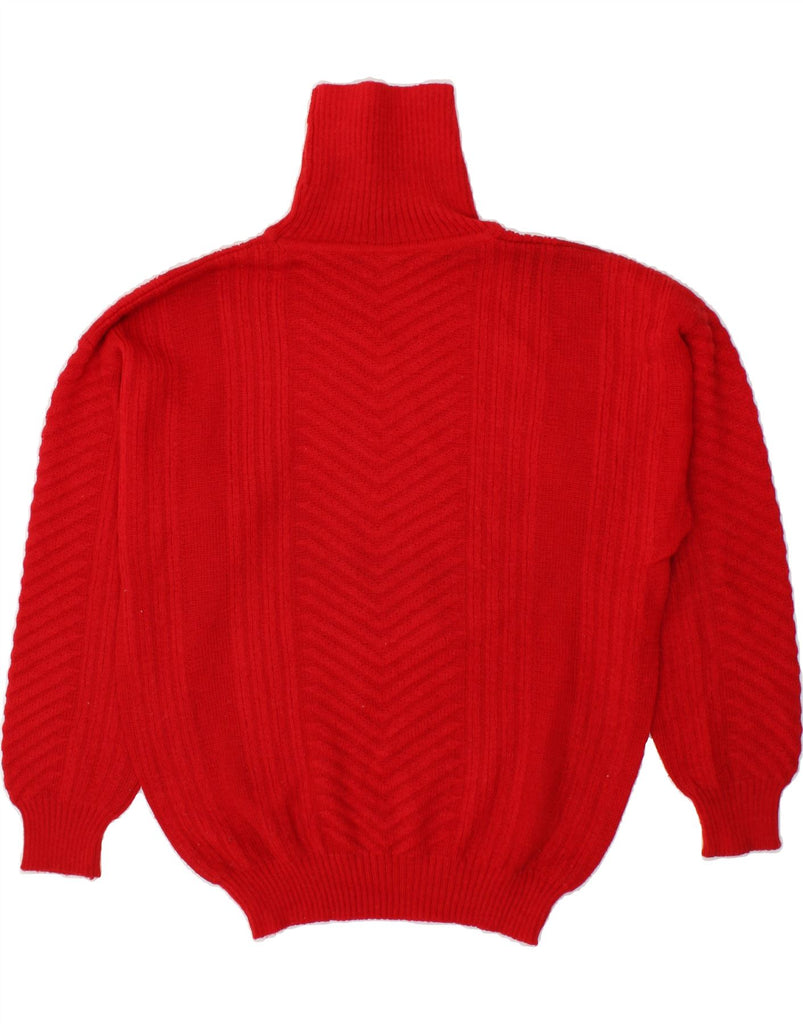 VINTAGE Womens Roll Neck Jumper Sweater UK 16 Large Red Vintage Vintage and Second-Hand Vintage from Messina Hembry 