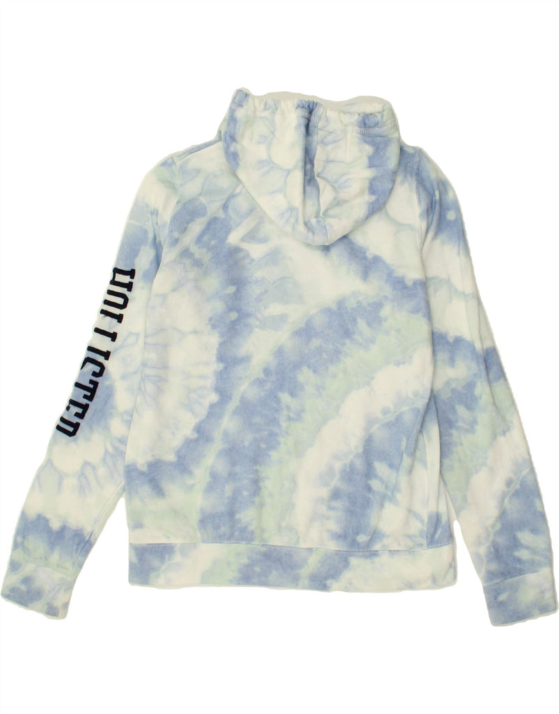 HOLLISTER Womens Graphic Hoodie Jumper UK 10 Small Blue Tie Dye Cotton | Vintage Hollister | Thrift | Second-Hand Hollister | Used Clothing | Messina Hembry 