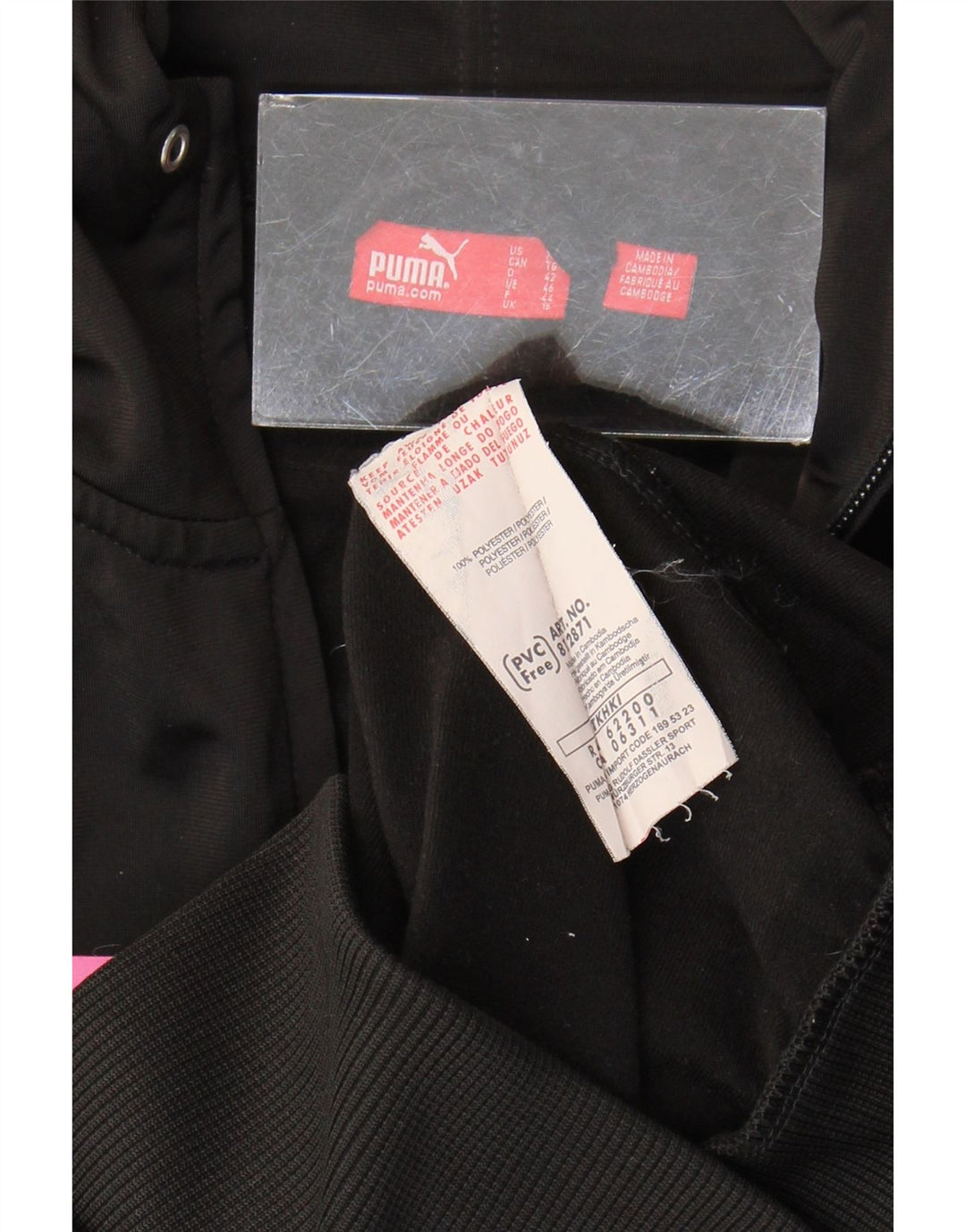 Puma Womens Graphic Zip Hoodie Sweater UK 16 Large  Black Polyester