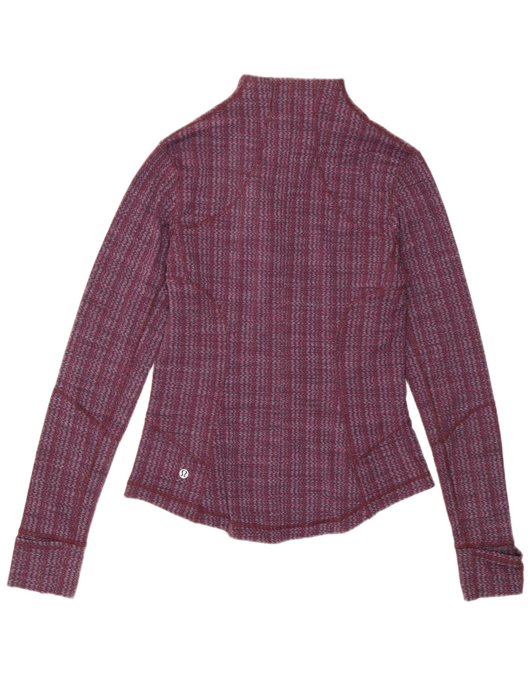 Lululemon Womens Tracksuit Top Jacket UK 12 Medium Burgundy Chevron