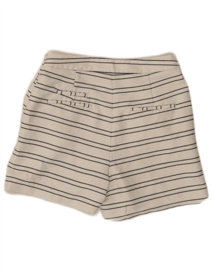 Zara Womens High Waist Chino Shorts Small W26 White Striped Polyester