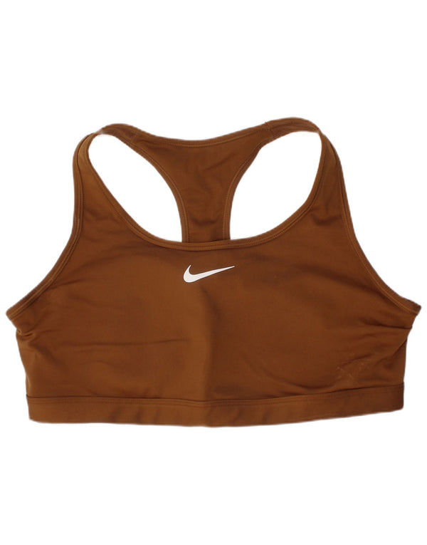 Nike Womens Dri Fit Padded Sport Bra Top XL Brown Sports