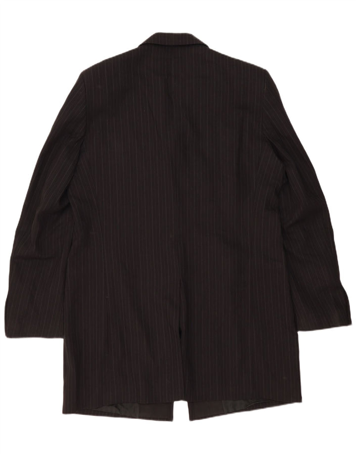 Dolce & Gabbana Mens Overcoat UK 42 XL Black Pinstripe