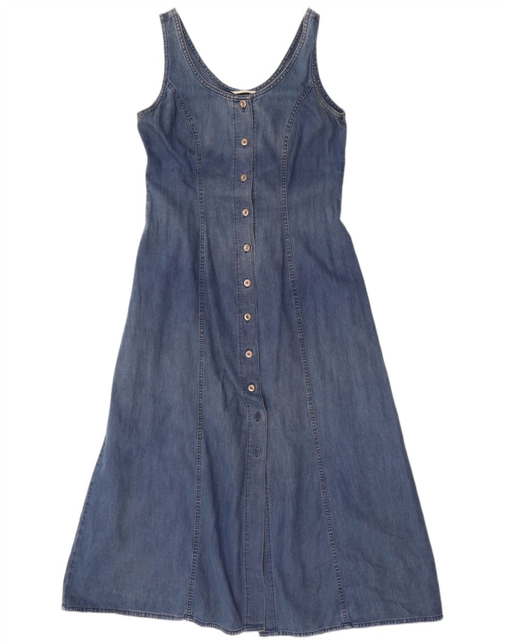 Marks & Spencer Womens Maxi Sleeveless Denim Dress UK 12 Medium Blue
