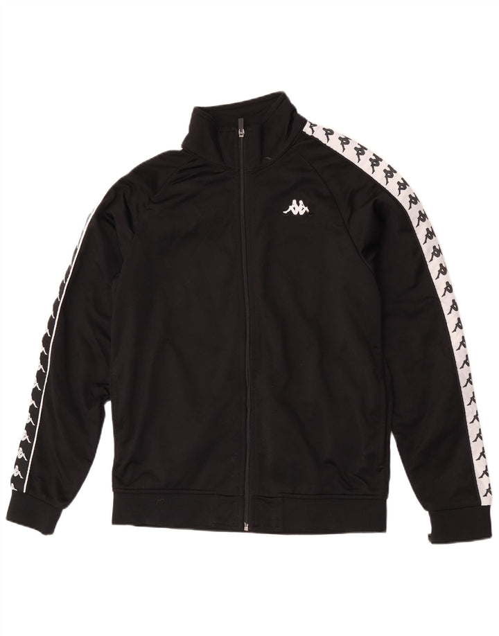 Kappa Mens Graphic Tracksuit Top Jacket Large Black Colourblock Polyester