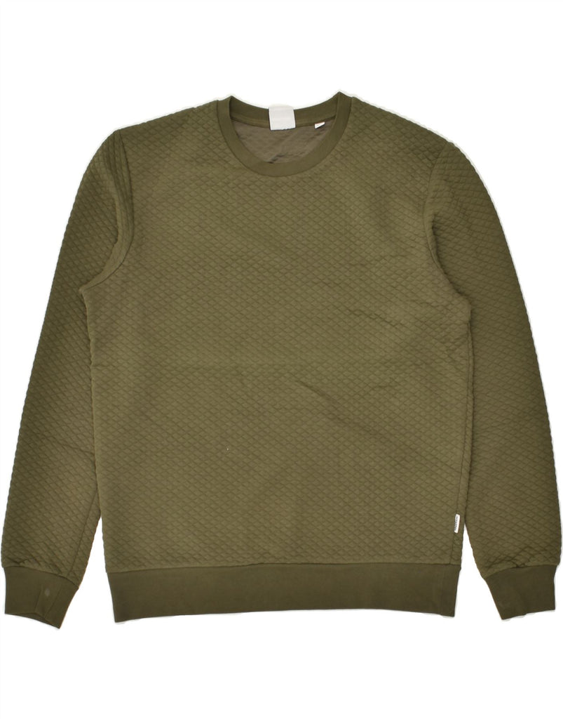 JACK & JONES Mens Sweatshirt Jumper Large Khaki Polyester | Vintage Jack & Jones | Thrift | Second-Hand Jack & Jones | Used Clothing | Messina Hembry 