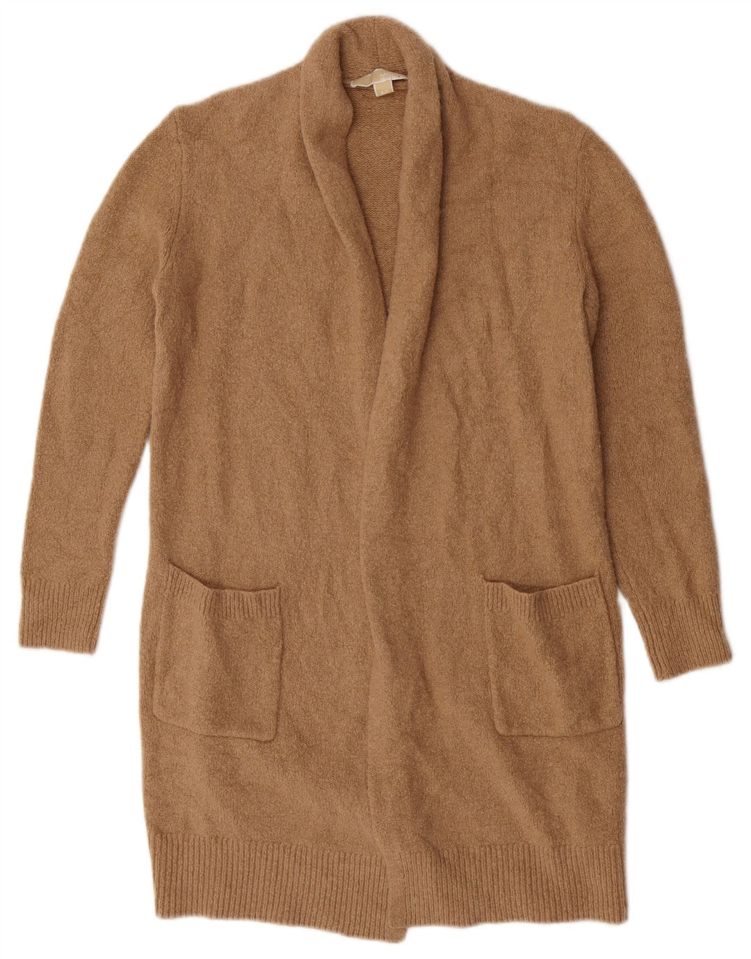 Michael Kors Womens Longline Open Cardigan Sweater UK 10 Small Beige