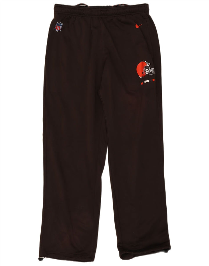 Nike Mens Cleveland Browns Graphic Tracksuit Trousers Large Khaki Polyester