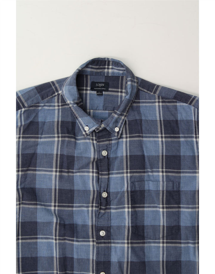 J. CREW Mens Shirt Large Navy Blue Check Cotton Vintage J. Crew and Second-Hand J. Crew from Messina Hembry 