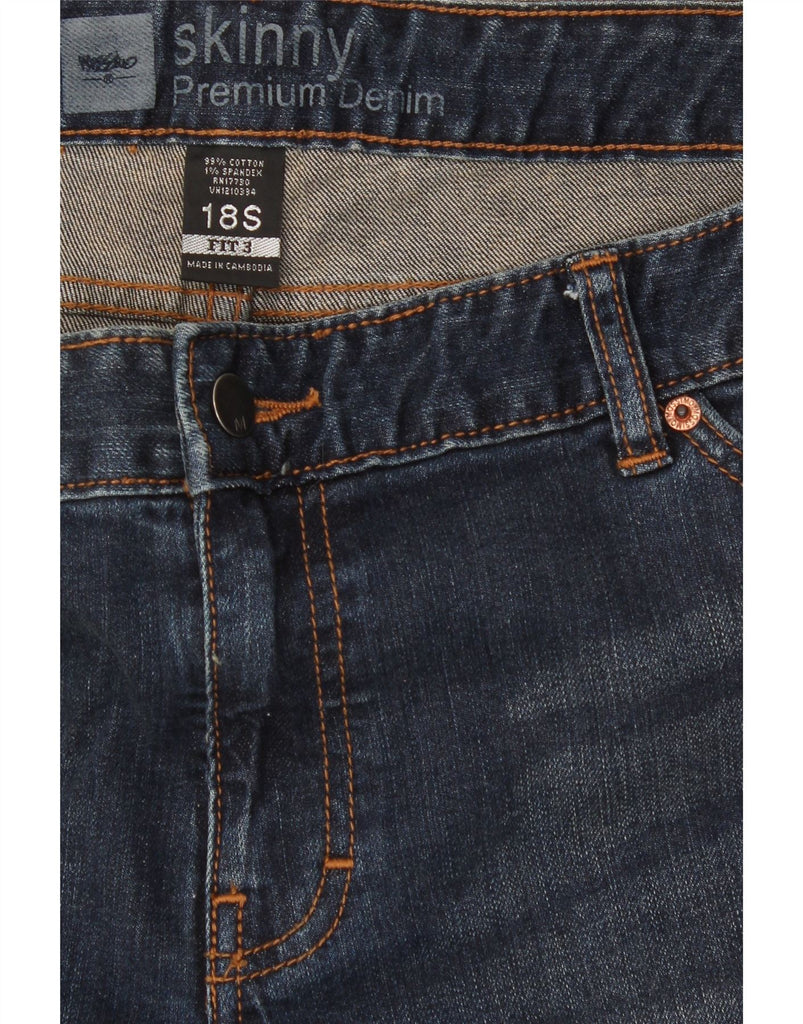 MOSSIMO Womens Skinny Jeans US 18 2XL W40 L31 Navy Blue Cotton Vintage Mossimo and Second-Hand Mossimo from Messina Hembry 