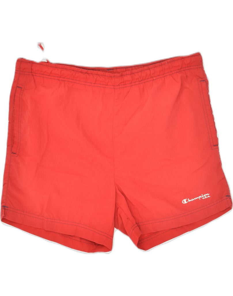 CHAMPION Mens Sport Shorts XL Red Polyamide | Vintage Champion | Thrift | Second-Hand Champion | Used Clothing | Messina Hembry 