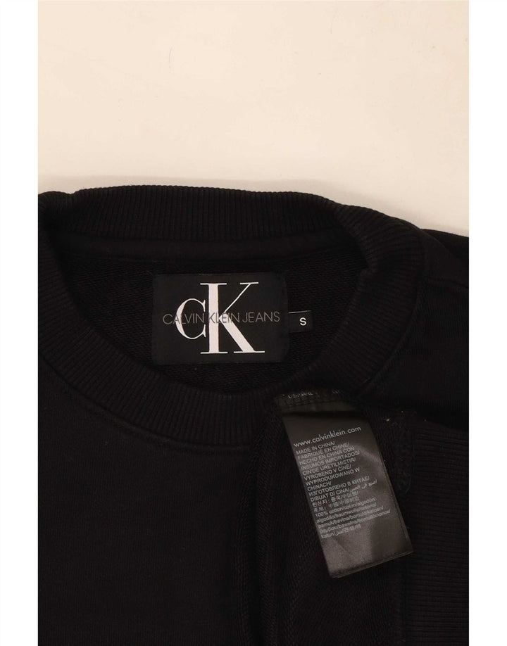 Calvin Klein Jeans Mens Graphic Sweatshirt Jumper Small Black Cotton