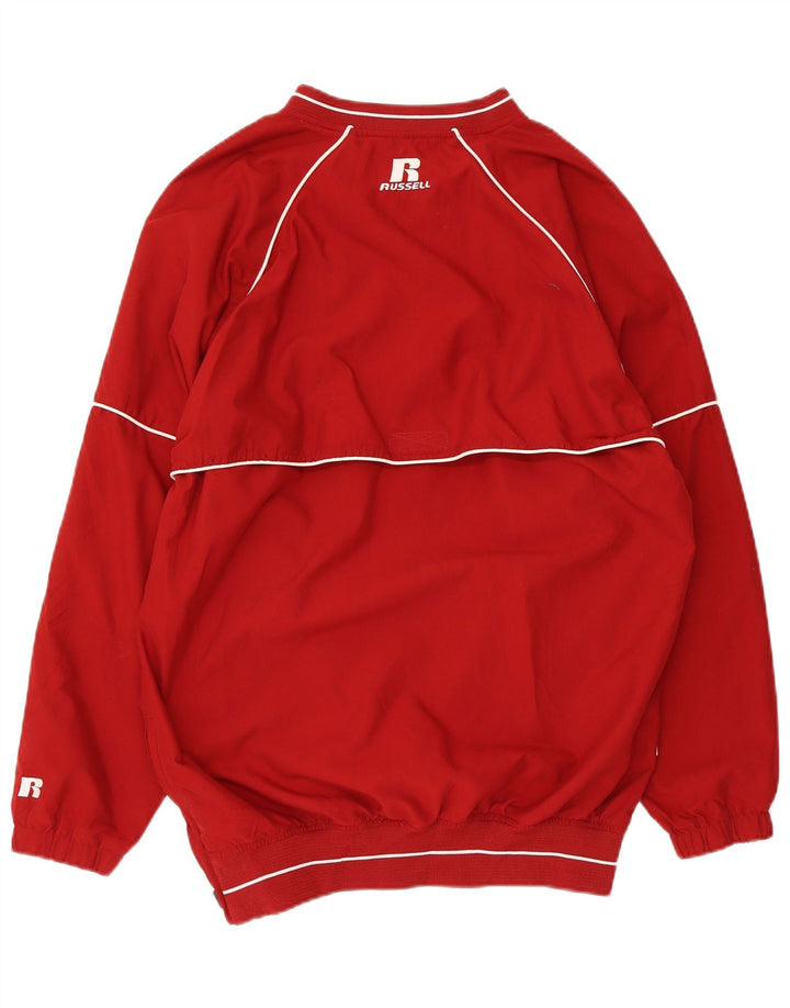 Russell Athletic Mens Pullover Tracksuit Top Jacket Small Red Polyester