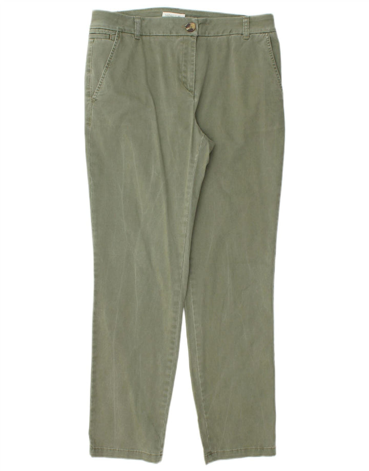 MONSOON Womens Standard Straight Chino Trousers UK 12 Medium W32 L28 Khaki
