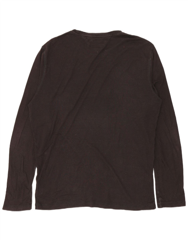 TOMMY HILFIGER Mens Top Long Sleeve 2XL Black Cotton