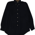 AQUASCUTUM Mens Loose Fit Shirt Medium Navy Blue Cotton