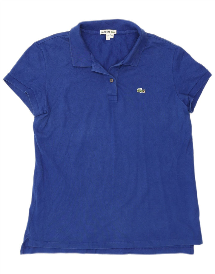 Lacoste Womens Polo Shirt Size 42 Large Blue Cotton