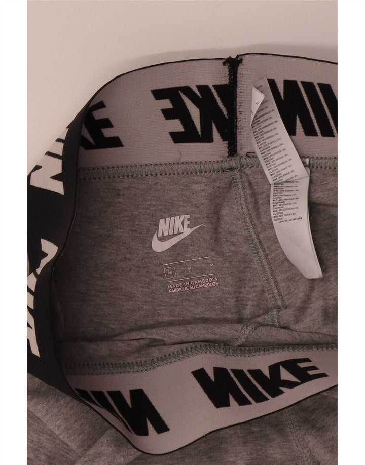 Nike Womens Graphic Leggings UK 12 Medium Grey Cotton