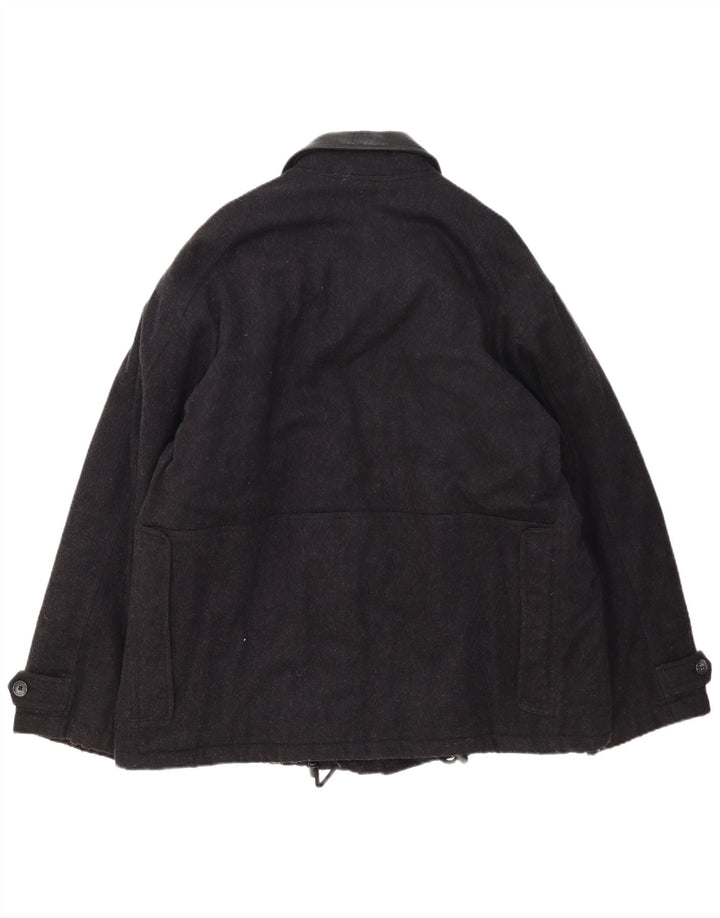 Think Pink Mens Windbreaker Jacket IT 54 2XL Black Wool