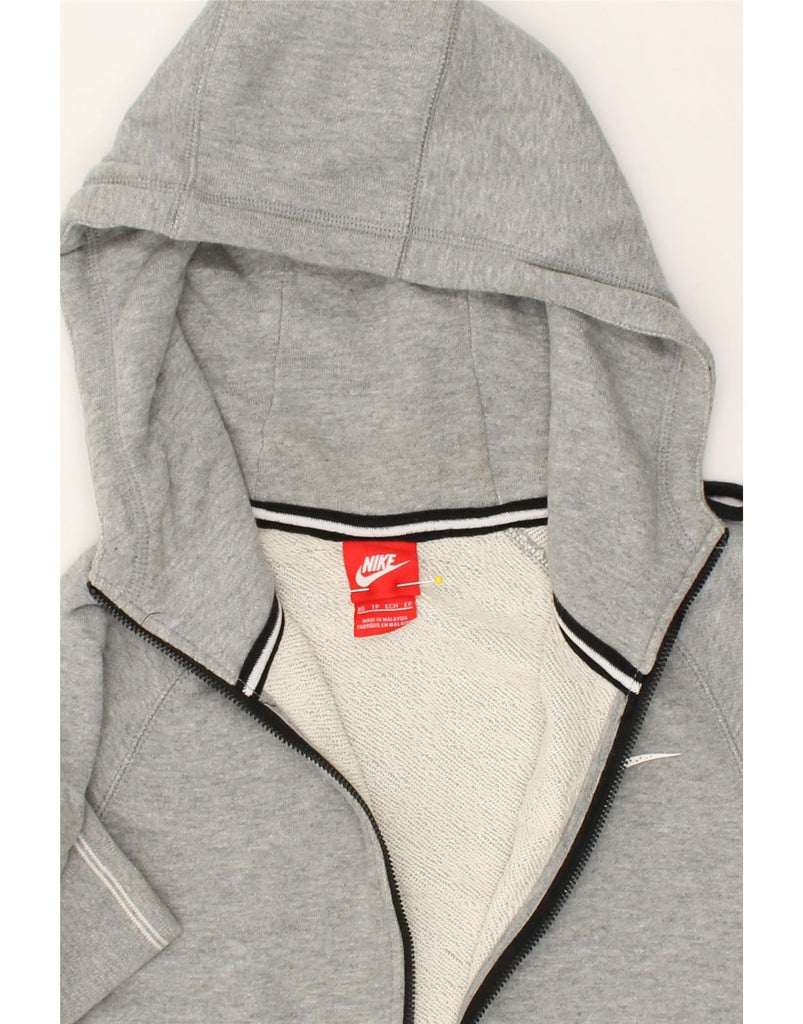 NIKE Womens Zip Hoodie Sweater UK 6 XS Grey Cotton | Vintage Nike | Thrift | Second-Hand Nike | Used Clothing | Messina Hembry 