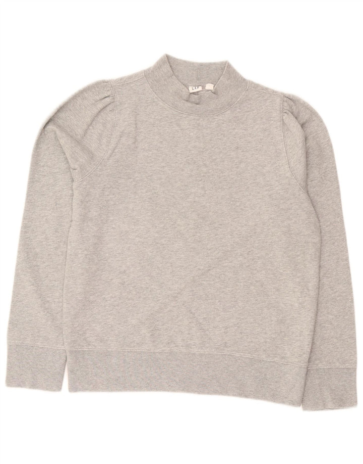 Gap Womens Oversized Sweatshirt Jumper UK 10 Small Grey Flecked Cotton