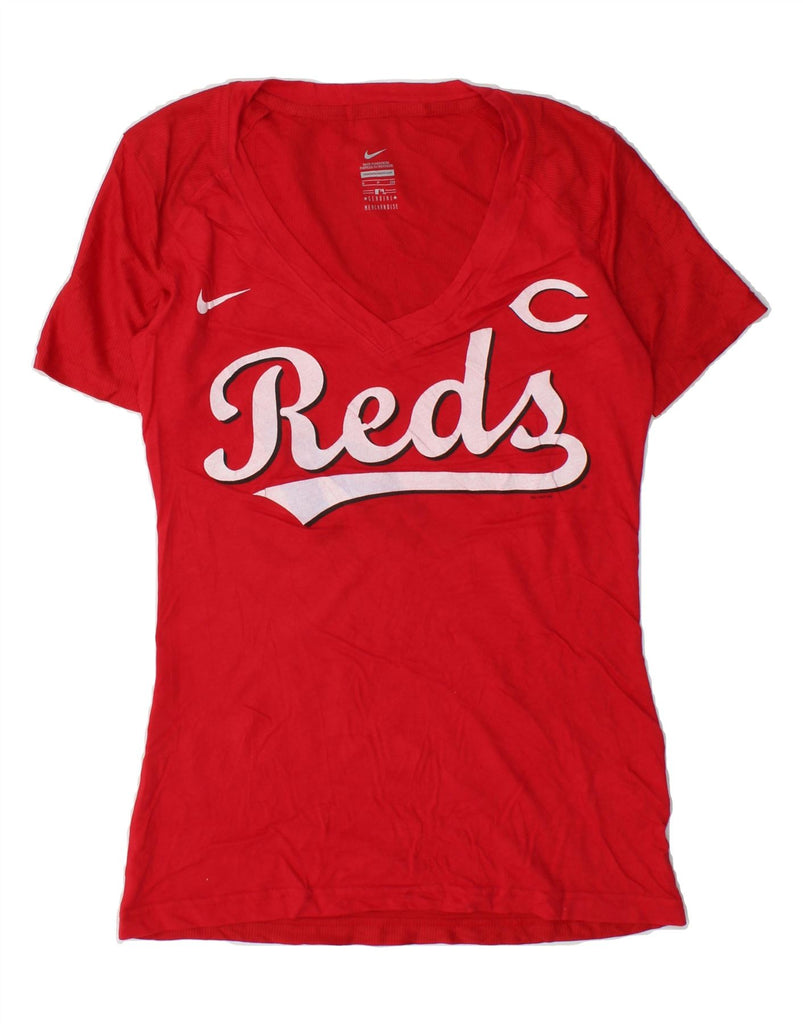 NIKE Womens Cincinnati Reds Graphic T-Shirt Top UK 10 Small Red Polyester Vintage Nike and Second-Hand Nike from Messina Hembry 