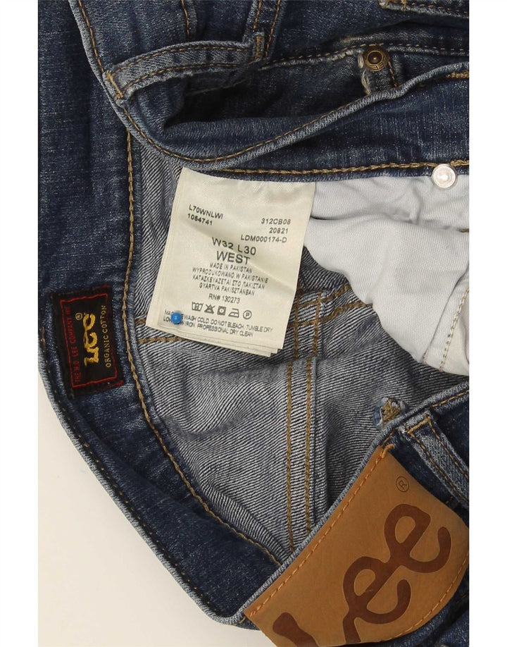 Lee Mens West Straight Jeans W32 L30 Blue Cotton
