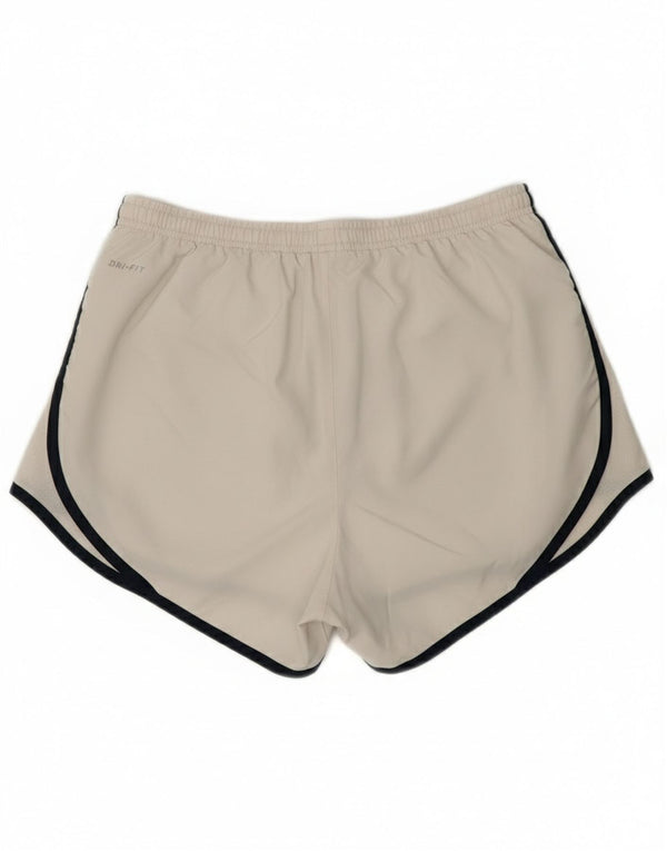 Nike Womens Dri Fit Sport Shorts UK 10 Small  White Striped Polyester