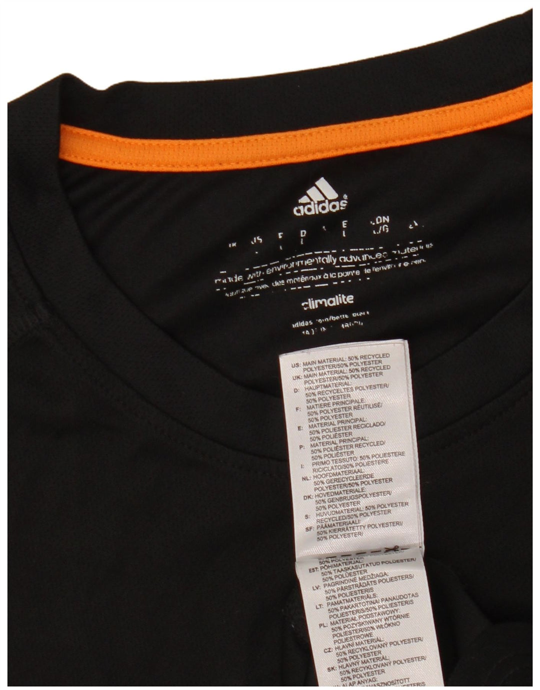 Adidas Mens Climalite Graphic T-Shirt Top Large Black Polyester