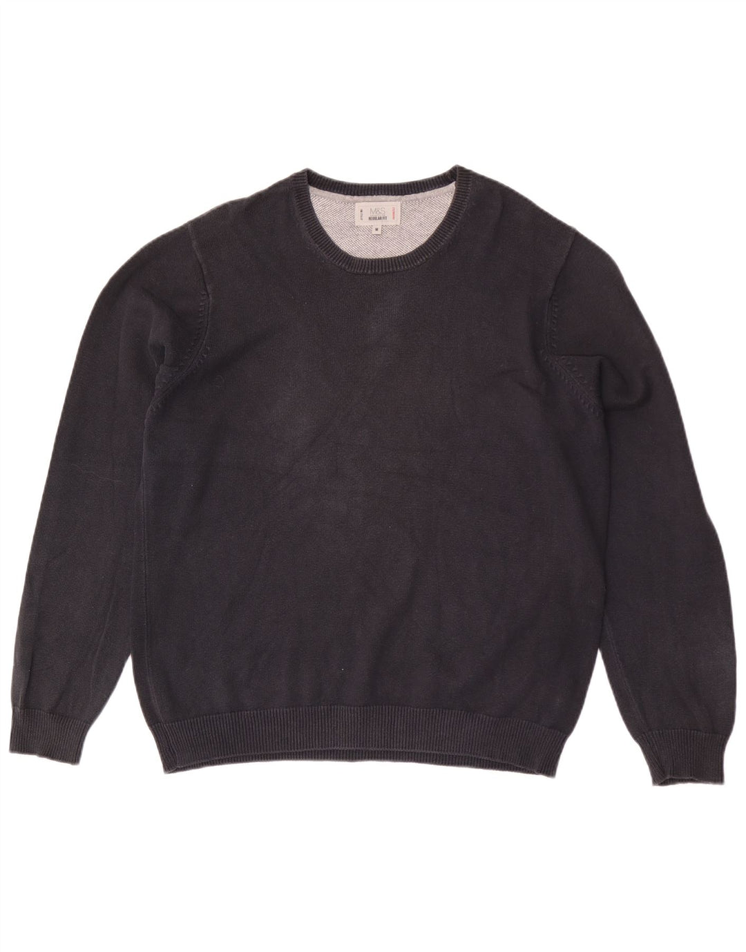 Marks & Spencer Mens Regular Fit Crew Neck Jumper Sweater Medium Black