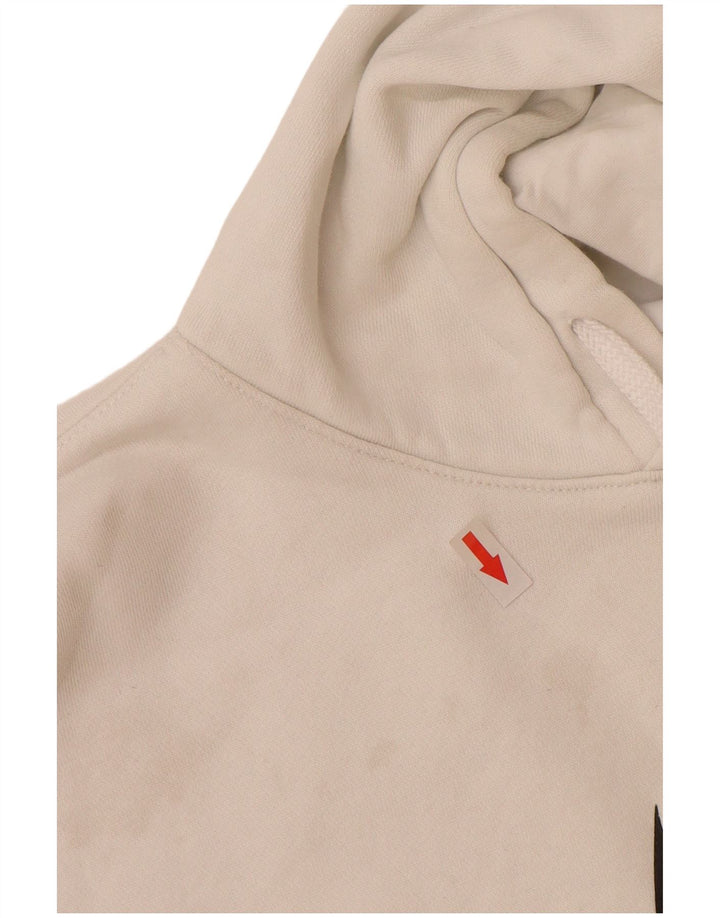 Nike Mens Graphic Hoodie Jumper XS White Cotton