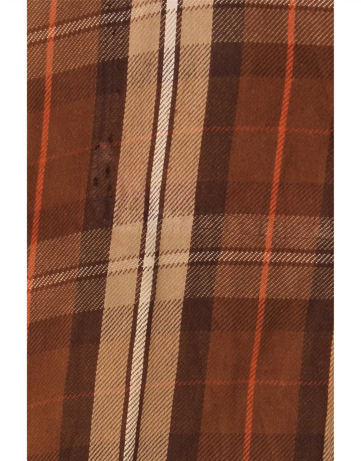 Diesel Mens Reversible Jacket UK 40 Large Brown Plaid Leather