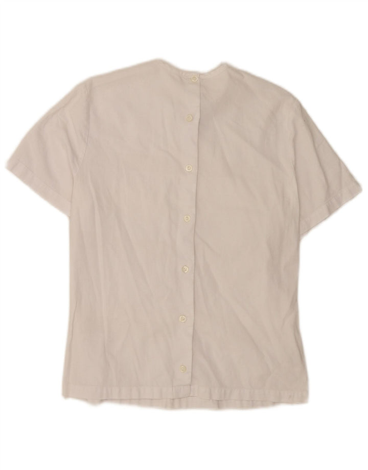 Naracamicee Womens Blouse Top UK 12 Medium White Cotton