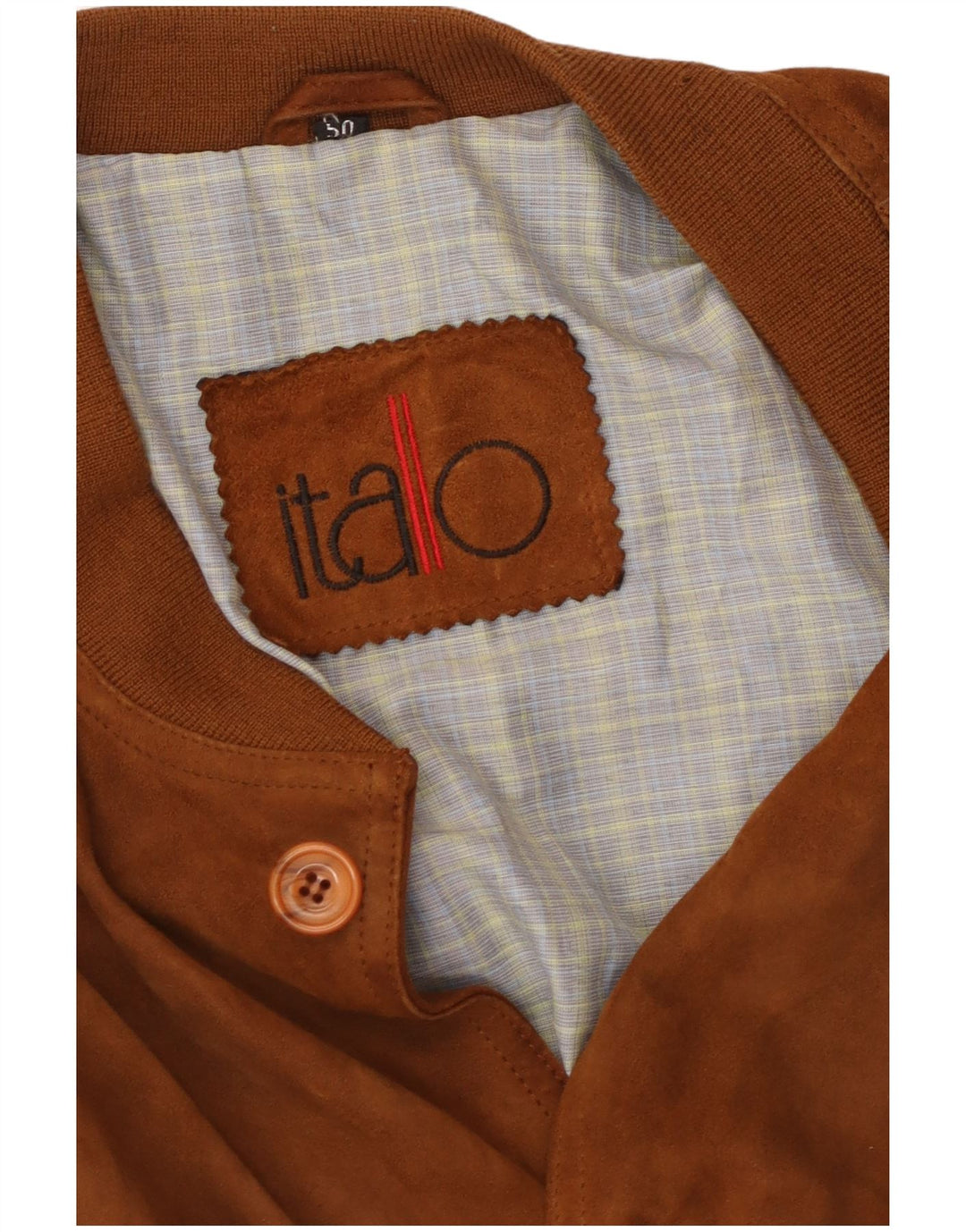 Itallo Mens Bomber Jacket IT 50 Large Brown Suede