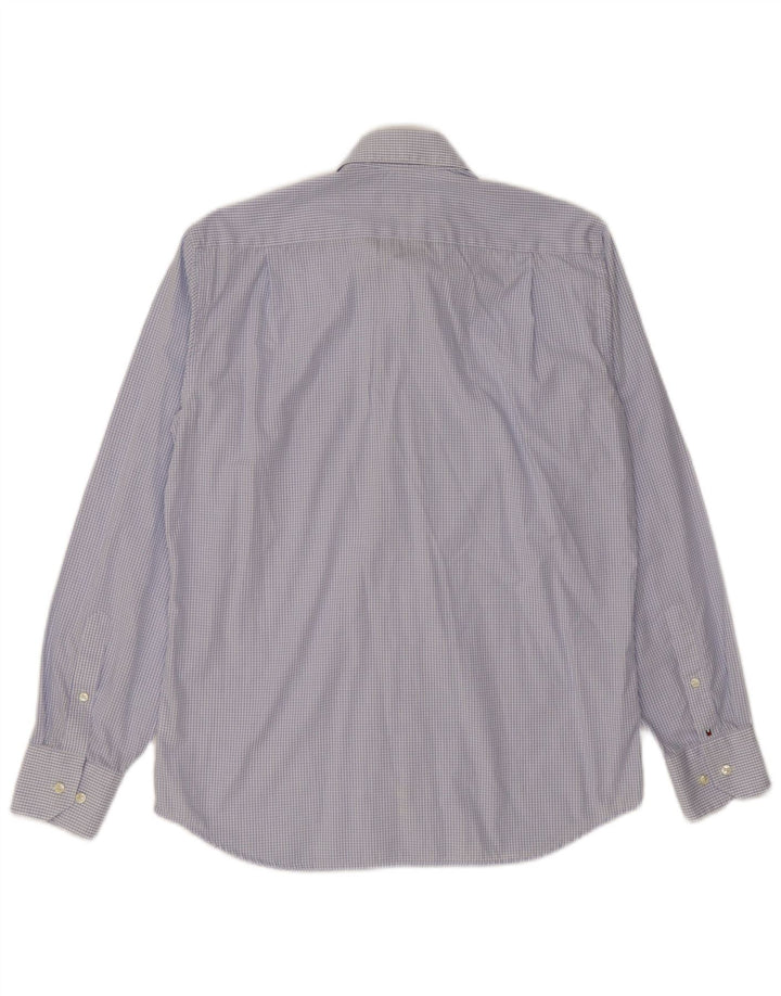 Tommy Hilfiger Mens Shirt Size 38 15 Medium Blue Check Cotton