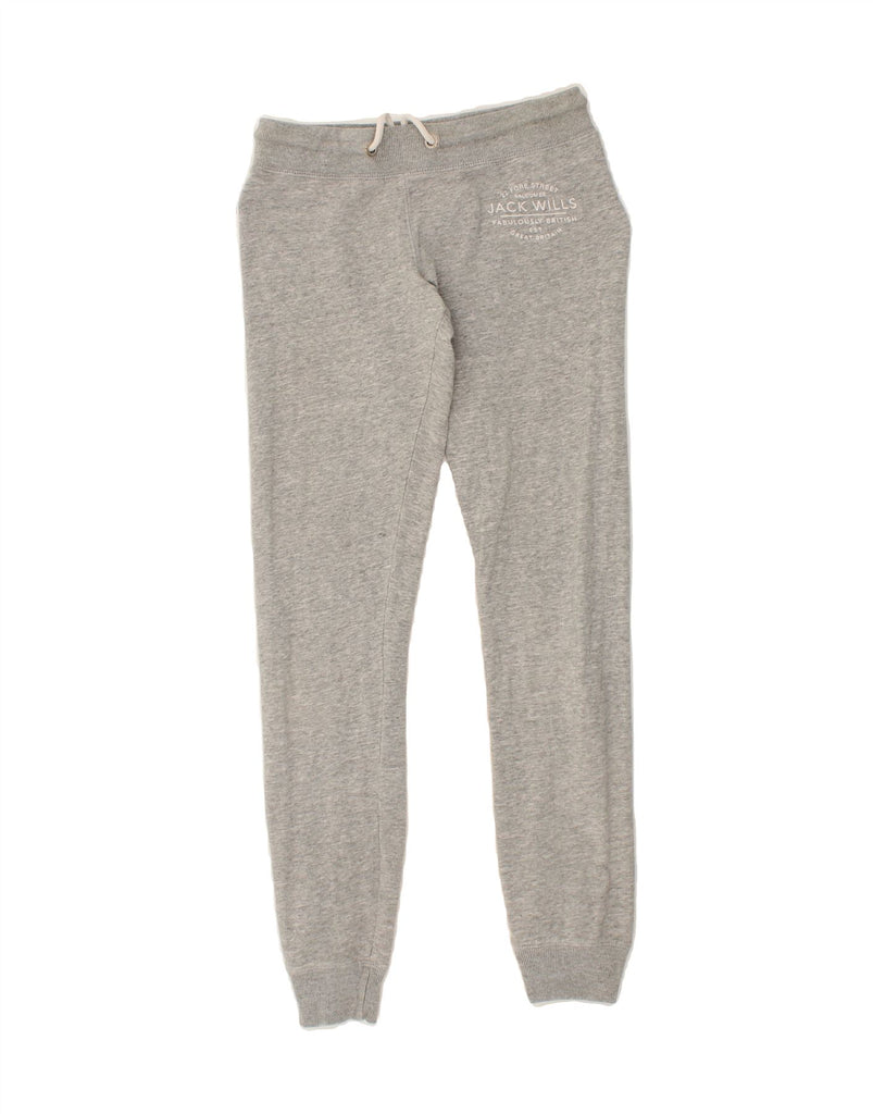 JACK WILLS Womens Graphic Tracksuit Trousers Joggers UK 6 XS  Grey Cotton Vintage Jack Wills and Second-Hand Jack Wills from Messina Hembry 