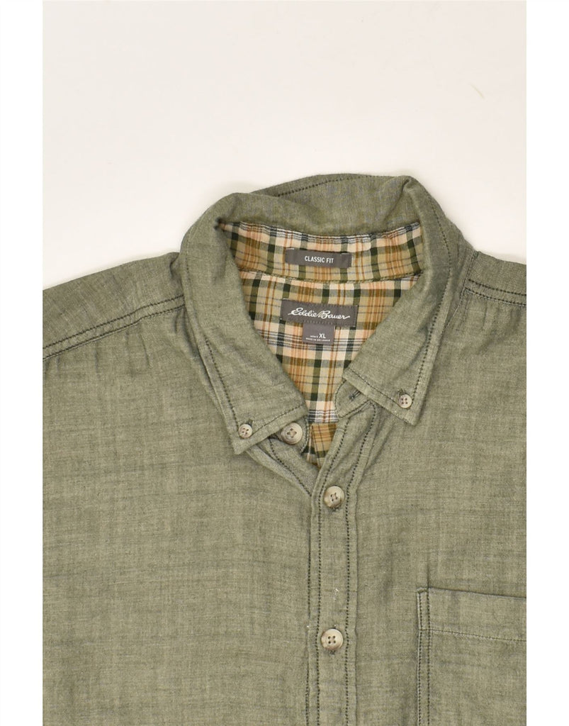 EDDIE BAUER Mens Classic Fit Shirt XL Green Cotton | Vintage Eddie Bauer | Thrift | Second-Hand Eddie Bauer | Used Clothing | Messina Hembry 